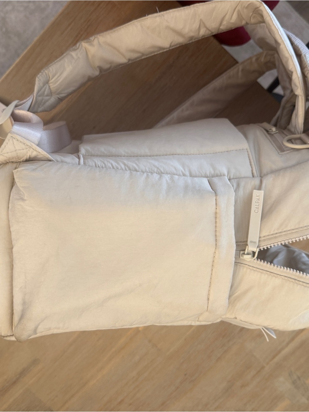 Calpak Diaper Backpack with Laptop Sleeve in Oatmeal - Picture 5 of 10